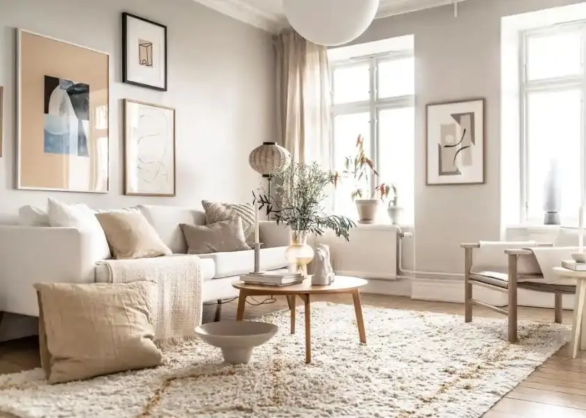 Cat Tembok Warna Cream di Ruang Keluarga